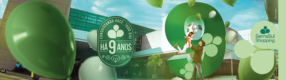9 anos SerraSul Shopping - Adesivo 